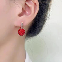 Load image into Gallery viewer, Red Strawberry Rhinestone Earrings
