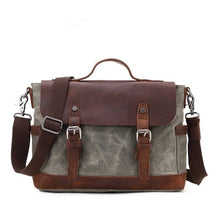 Load image into Gallery viewer, Waxed Canvas Messenger Bag Men Satchel Briefcase
