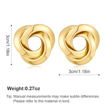 Load image into Gallery viewer, 18K Gold Knot Stud Small Twisted Earring
