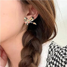 Load image into Gallery viewer, Cute Ribbon Earrings Gold Silver Bow Knot Earring Bow Stud Earrings
