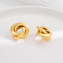 Load image into Gallery viewer, 18K Gold Knot Stud Small Twisted Earring
