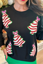 Load image into Gallery viewer, Bow Tree Sequins Long Sleeve Christmas Sweatshirt
