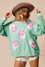 Load image into Gallery viewer, Cute Santa Christmas Sweatshirt Sequin Long Sleeve Top
