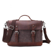 Load image into Gallery viewer, Waxed Canvas Messenger Bag Men Satchel Briefcase
