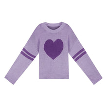 Load image into Gallery viewer, Valentines Heart  Long Sleeve Crew Neck Chunky Knitted Pullover Ribbed Sweater
