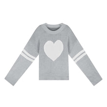 Load image into Gallery viewer, Valentines Heart  Long Sleeve Crew Neck Chunky Knitted Pullover Ribbed Sweater
