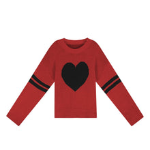 Load image into Gallery viewer, Valentines Heart  Long Sleeve Crew Neck Chunky Knitted Pullover Ribbed Sweater
