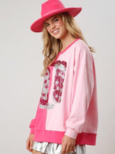 Load image into Gallery viewer, Howdy Cowboy Boots Sequin Loose Oversized Pullover Sweatshirt
