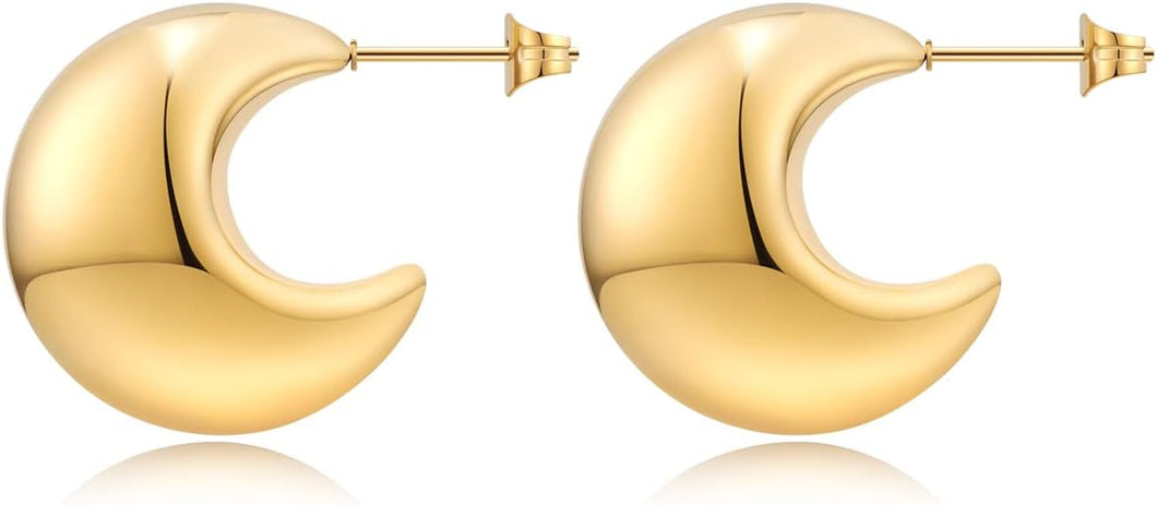 Gold Plated Chunky Small Hoop Earrings