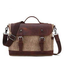 Load image into Gallery viewer, Waxed Canvas Messenger Bag Men Satchel Briefcase
