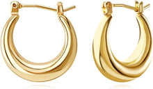 Load image into Gallery viewer, Gold Plated Chunky Small Hoop Earrings
