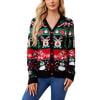 Christmas Cardigan Sweater with Reindeer and Snowman Design Holiday Knitwear