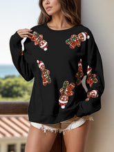 Load image into Gallery viewer, Sequin Gingerbread Man Long Sleeve Christmas Sweatshirt
