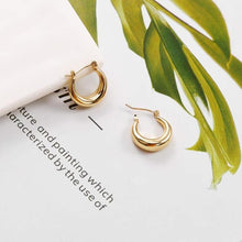 Load image into Gallery viewer, Gold Plated Chunky Small Hoop Earrings
