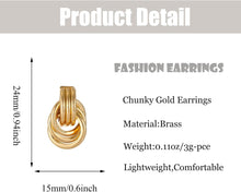 Load image into Gallery viewer, Gold Statement Geometric Earrings
