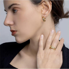 Load image into Gallery viewer, Gold Plated Chunky Small Hoop Earrings
