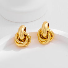 Load image into Gallery viewer, 18K Gold Knot Stud Small Twisted Earring
