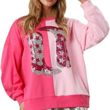 Load image into Gallery viewer, Howdy Cowboy Boots Sequin Loose Oversized Pullover Sweatshirt
