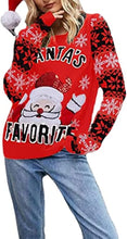 Load image into Gallery viewer, Ugly Christmas Sweater Santa Claus Printed Embroidered Round Neck Knit Sweater
