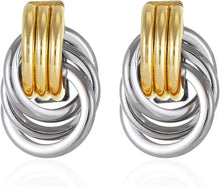 Load image into Gallery viewer, Gold Statement Geometric Earrings
