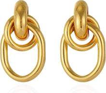 Load image into Gallery viewer, Gold Statement Geometric Earrings
