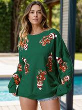 Load image into Gallery viewer, Sequin Gingerbread Man Long Sleeve Christmas Sweatshirt
