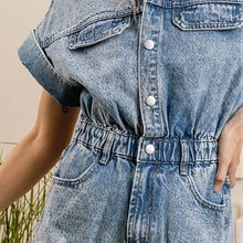 Load image into Gallery viewer, Casual Denim Button Down Romper
