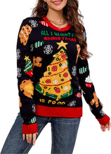 Load image into Gallery viewer, Casual Loose Long Sleeve Christmas Tree Jacquard Pullover Sweater
