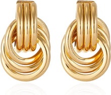 Load image into Gallery viewer, Gold Statement Geometric Earrings
