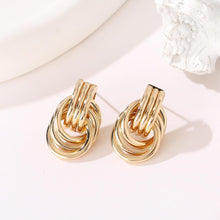 Load image into Gallery viewer, Gold Statement Geometric Earrings
