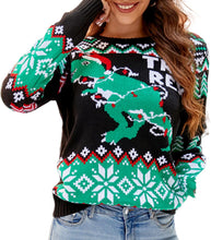 Load image into Gallery viewer, Cartoon Print Knitted Crew Neck Ugly Christmas Sweater
