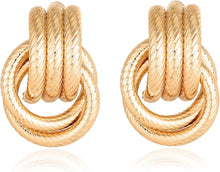 Load image into Gallery viewer, Gold Statement Geometric Earrings
