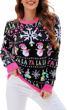 Load image into Gallery viewer, Novelty Snowman Sparkly Pattern Christmas Sweater
