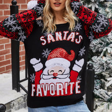 Load image into Gallery viewer, Ugly Christmas Sweater Santa Claus Printed Embroidered Round Neck Knit Sweater
