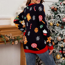 Load image into Gallery viewer, Casual Loose Long Sleeve Christmas Tree Jacquard Pullover Sweater
