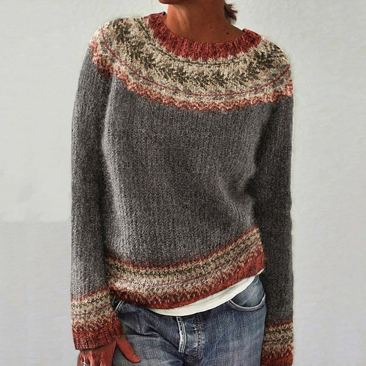 Chunky Knit Long Sleeve Crew Neck Sweater