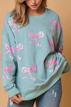 Load image into Gallery viewer, Bow Sequin Casual Loose Long Sleeve Sweatshirt
