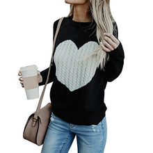 Load image into Gallery viewer, Heart Patchwork Knit Sweater
