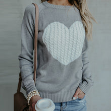 Load image into Gallery viewer, Heart Patchwork Knit Sweater
