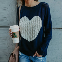 Load image into Gallery viewer, Heart Patchwork Knit Sweater
