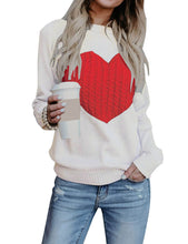 Load image into Gallery viewer, Heart Patchwork Knit Sweater
