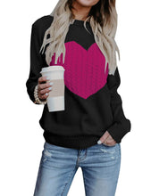 Load image into Gallery viewer, Heart Patchwork Knit Sweater
