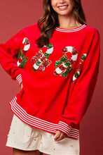 Load image into Gallery viewer, Christmas Decoration Sequined Round Neck Long Sleeve Sweatshirt
