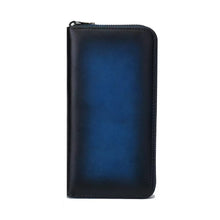 Load image into Gallery viewer, Handmade Long Leather Wallet Purse Large Capcity Multi Cards Zipper Soft Clutch for Women
