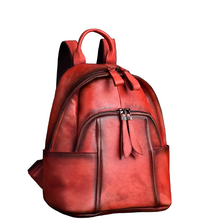 Load image into Gallery viewer, Cool Ladies Red Leather Backpack Purse Bag Rucksack for Women
