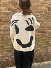 Load image into Gallery viewer, Feel Good Knit Colorful Smiley Face Loose Pullover Sweater
