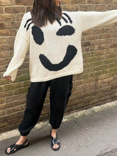 Load image into Gallery viewer, Feel Good Knit Colorful Smiley Face Loose Pullover Sweater
