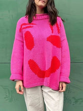 Load image into Gallery viewer, Feel Good Knit Colorful Smiley Face Loose Pullover Sweater
