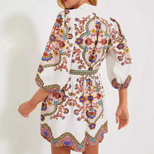 Load image into Gallery viewer, Ethnic Bohemian Long Sleeves Printed Pockets Mini Dress
