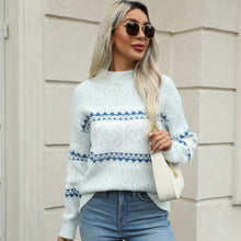 Load image into Gallery viewer, High Neck Snowflake Kintted Sweater Pullover
